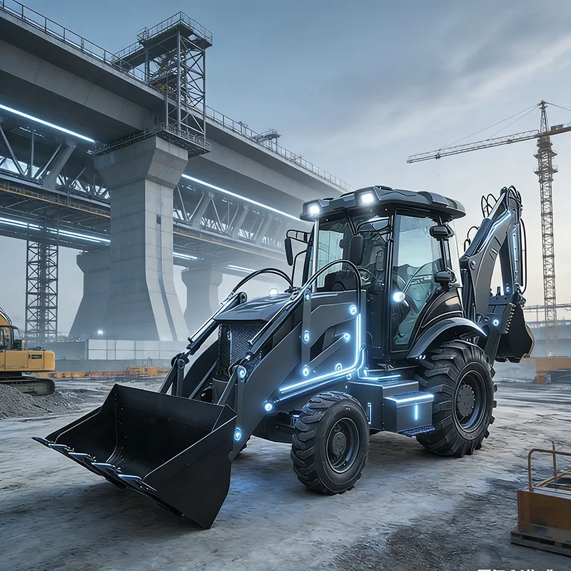 Customized Cost Effective Backhoe Loader Small Compact Digger Front Loader 4WD for Agricultural Municipal Construction Projects