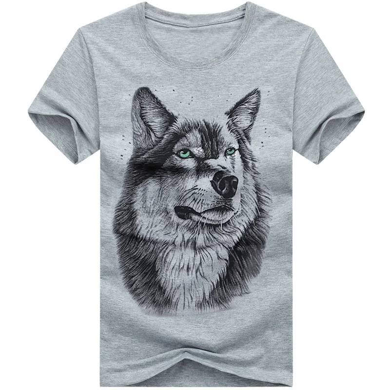 Fashion Animal Wolf Cotton T-Shirts Printed Men Women Hip Hop Casual Short Sleeve T Shirt Harajuku Y2K Unisex Tees Tops Clothing