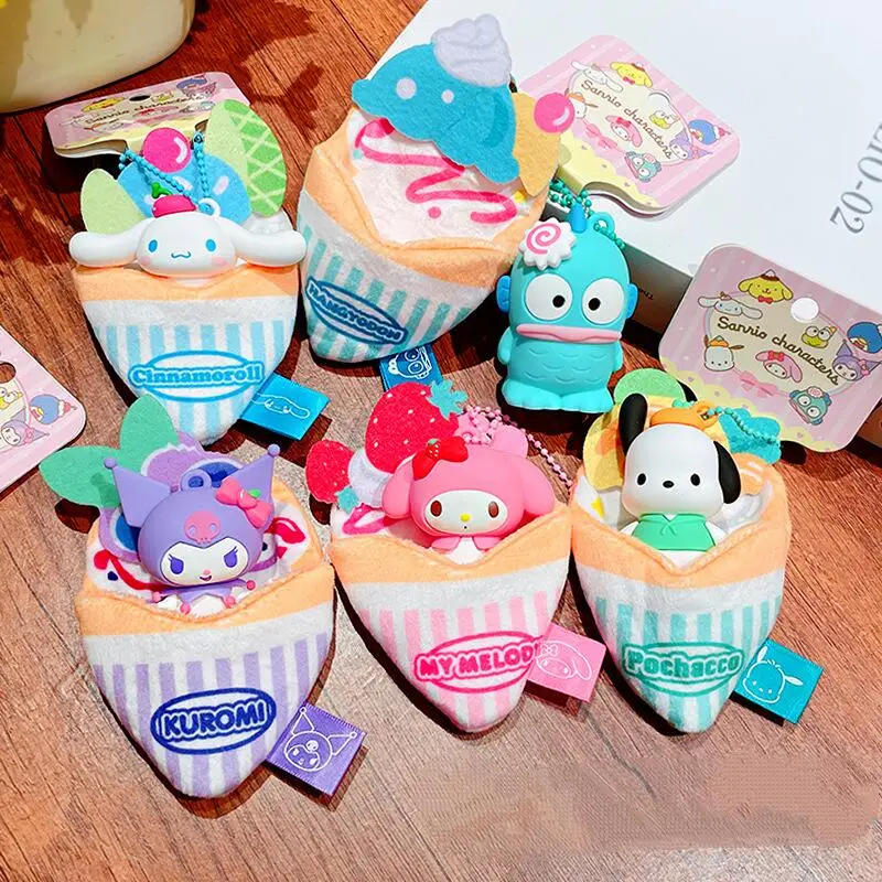 Sanrio My Melody Hangyadon Multi Flavour Crêpe Serie Afneembare Zachte Pluche Hanger Reisrugzak Accessoires Auto Sleutelhanger Cadeau