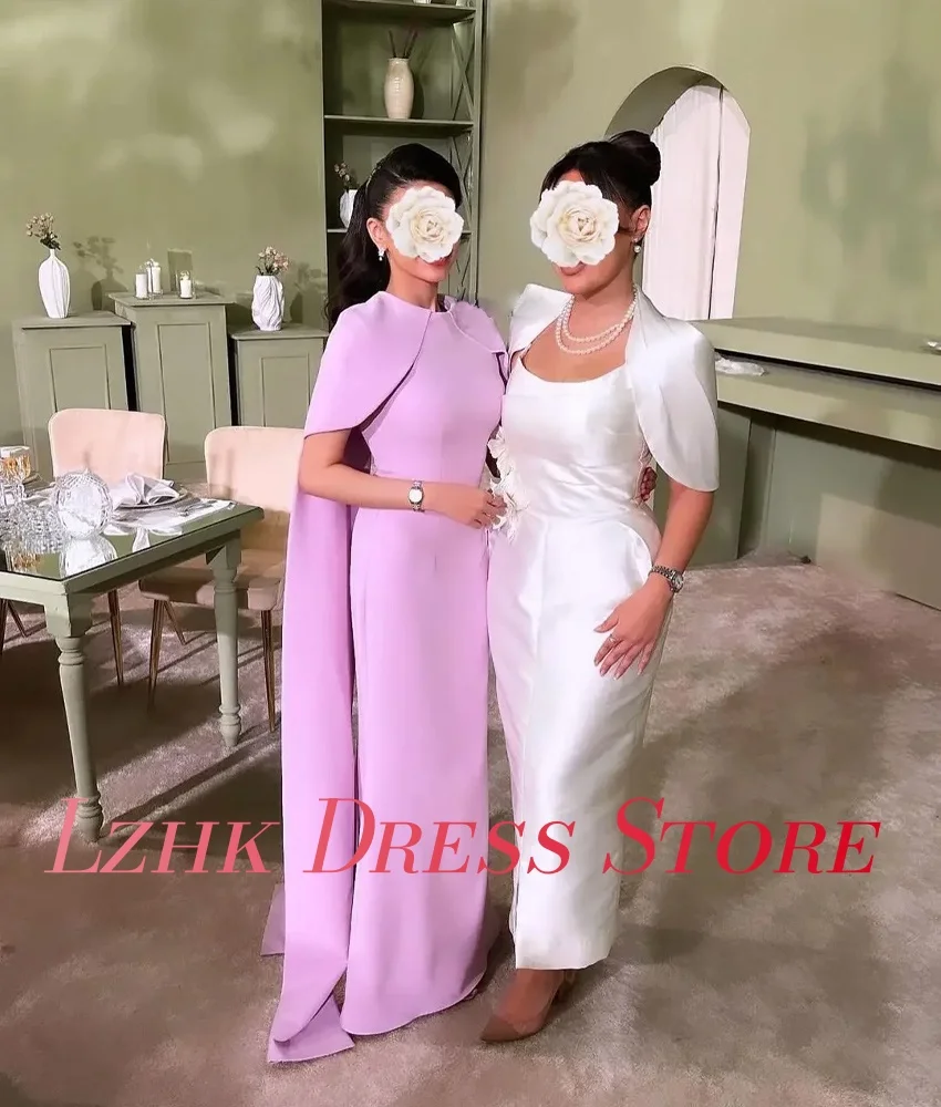 فستان سهرة بحورية البحر من الجيرسيه رشيق مخصص عالي الجودة وأكمام قصيرة ورقبة دائرية بطول الأرض فستان سهرة نسائي