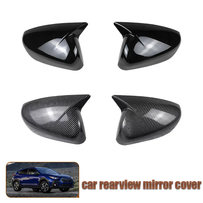

For 24 Subaru Crosstrek cow horn rearview mirror covers and reverse mirror shell stickers