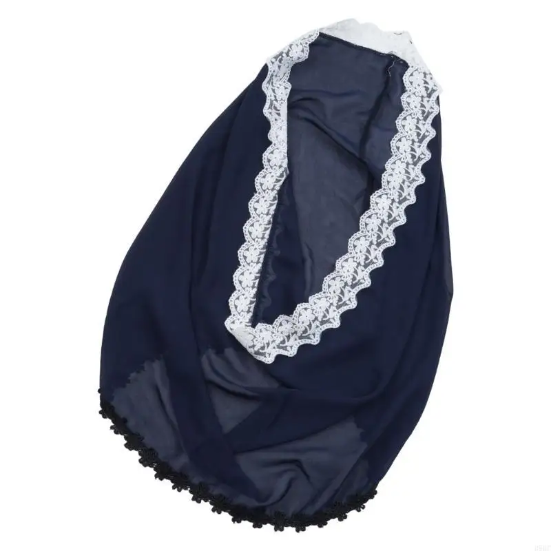 

39BC Женская кружевная вуаль ручной работы Фата для вечерних вечеринок Модный аксессуар