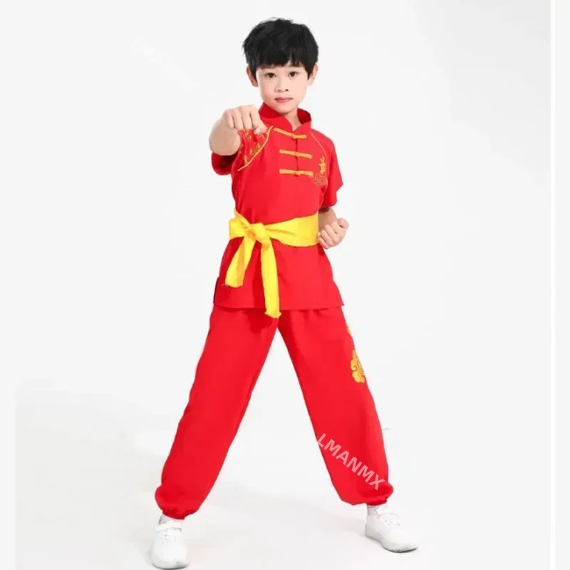 Kinderen Chinese Traditionele Wushu Kung Fu Kleding Set Kids Podium Performance Martial Arts Uniform Tai Chi Kostuum Uniform