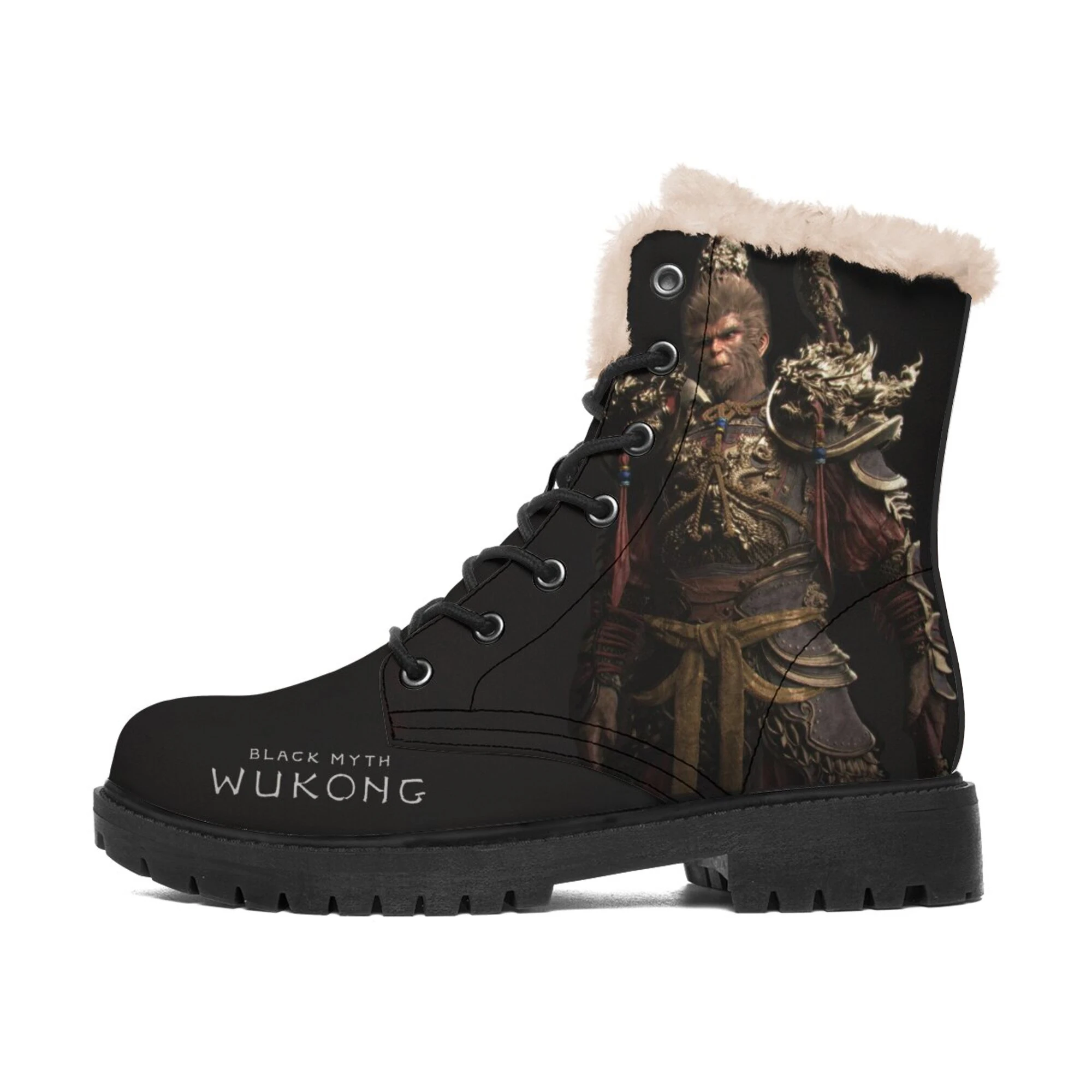 

Dropshipping Print On Demand Men Women Custom Print POD Winter Boots Black Myth Wukong Game Design