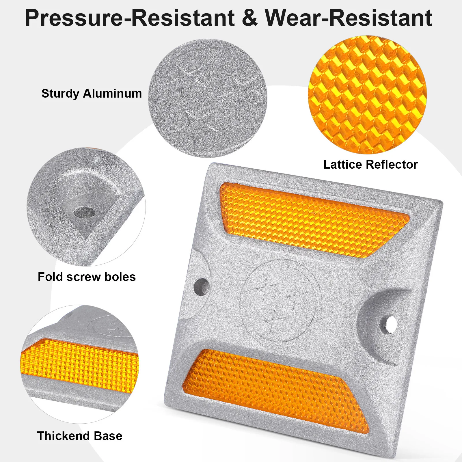 2 قطعة عاكس الألومنيوم الطريق ترصيع علامات الرصيف ل درب دراجة عادية مسار السلامة الطريق عاكسات حديقة الحديقة الديكور