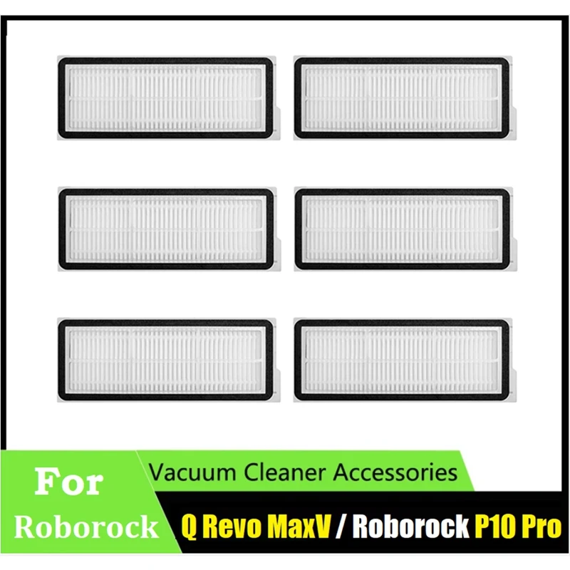 6PCS Hepa Filter For Roborock Q Revo Maxv / Roborock P10 Pro Robot Vacuum Cleaner Replacement Parts Accessories