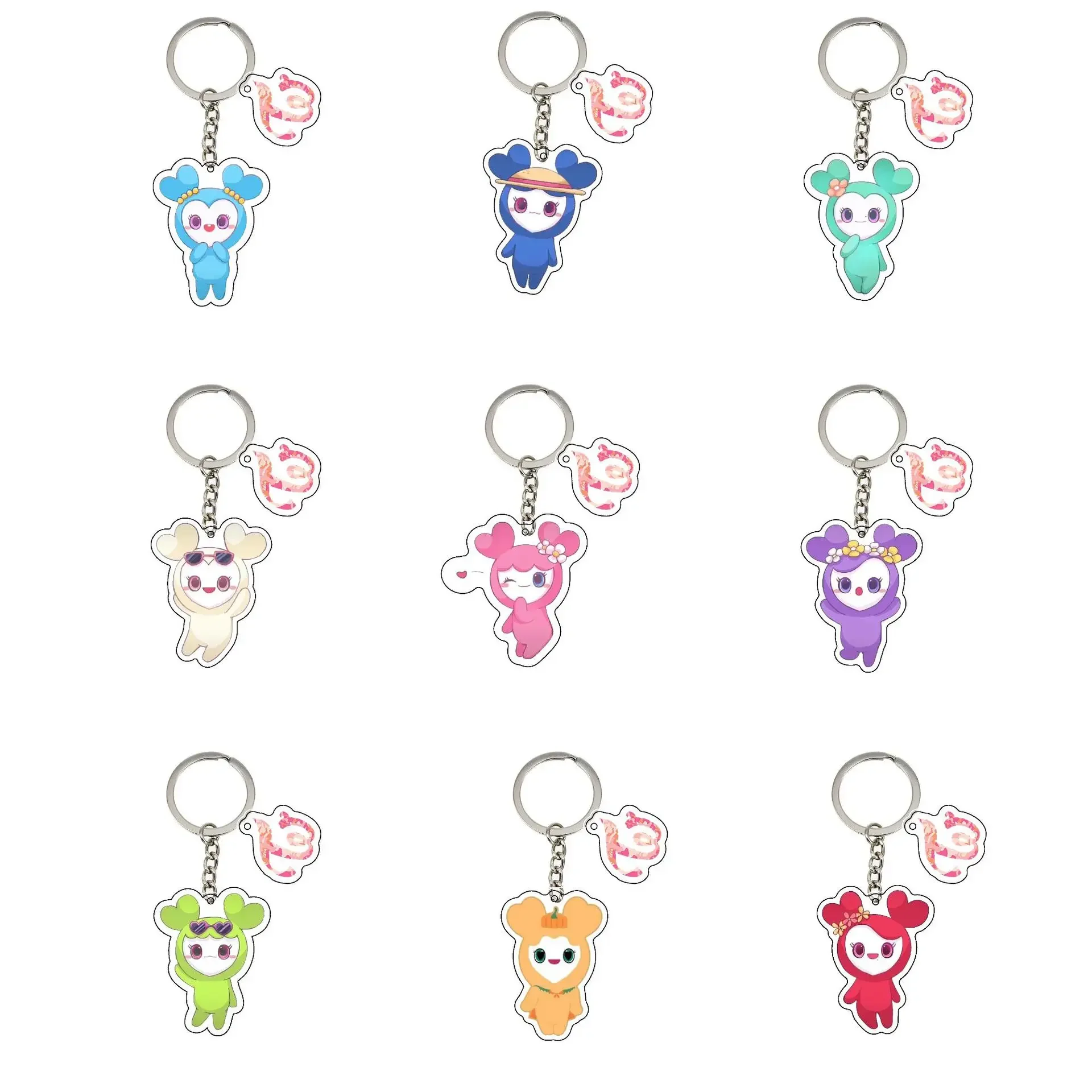 Acrylic Keyring Korean Girl Group IM NAYEON Yoo JeongYeon Momo Sana Cartoon Keychain Bag Pendant Celebrity Merchandise Fans Gift