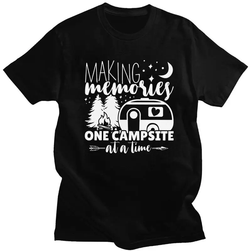 

Custom Adventure Camping Happy Camper T Shirt for Men 100% Cotton Tshirt Fashion Tee Short Sleeves T-shirts
