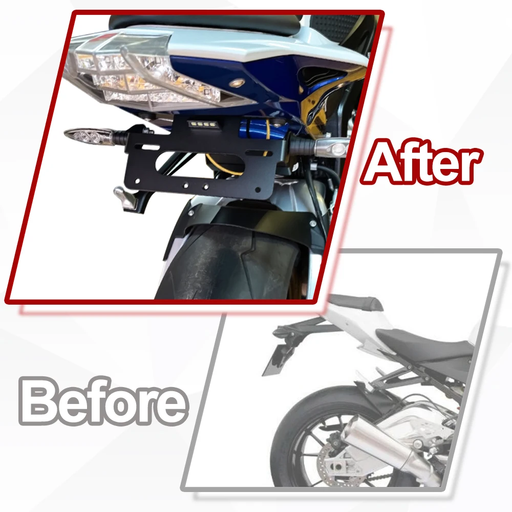 Support de plaque de planificateur de queue arrière de moto, kit d\'éliminateur de garde-boue, BMW S1000RR 2010-2018, S1000R 2014-202020, Gardens 4