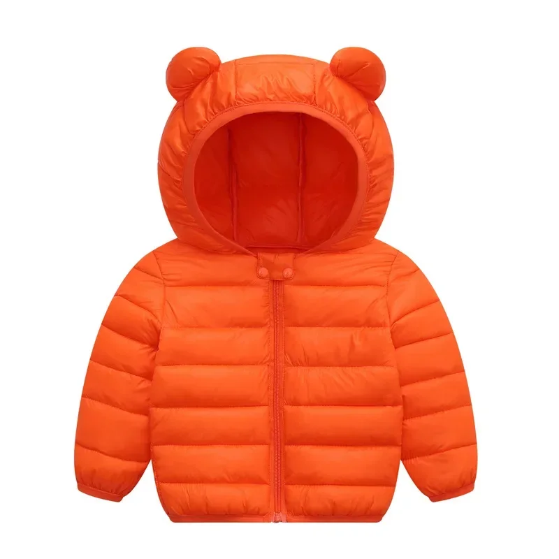 Cute Baby Girls Winter Clothes Kids Light Down Coats with Ear Hoodie Spring Girl Jacket Toddler Children Clothing for Boys Coat