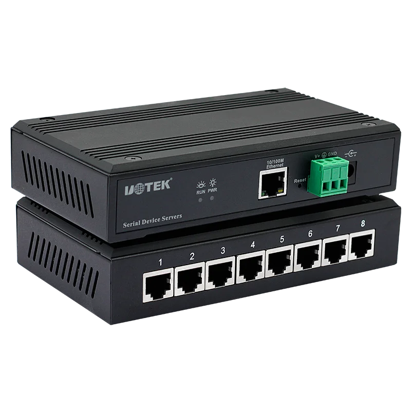 10/100M to 8 Ports RS-232/485/422 Serial Device Server Modbus TCP SERVER Modbus TCP CLIENT MQTT