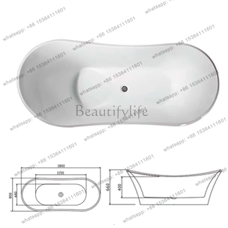 

1.8 meters acrylic independent hotel engineering adult household bathtub large capacity