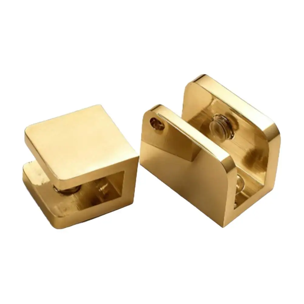 For Glass Partitions Wine Cabinet Bracket Brass Glass Clamp Easy Installation Glass Support Glass Clamp Stylish Aesthetic