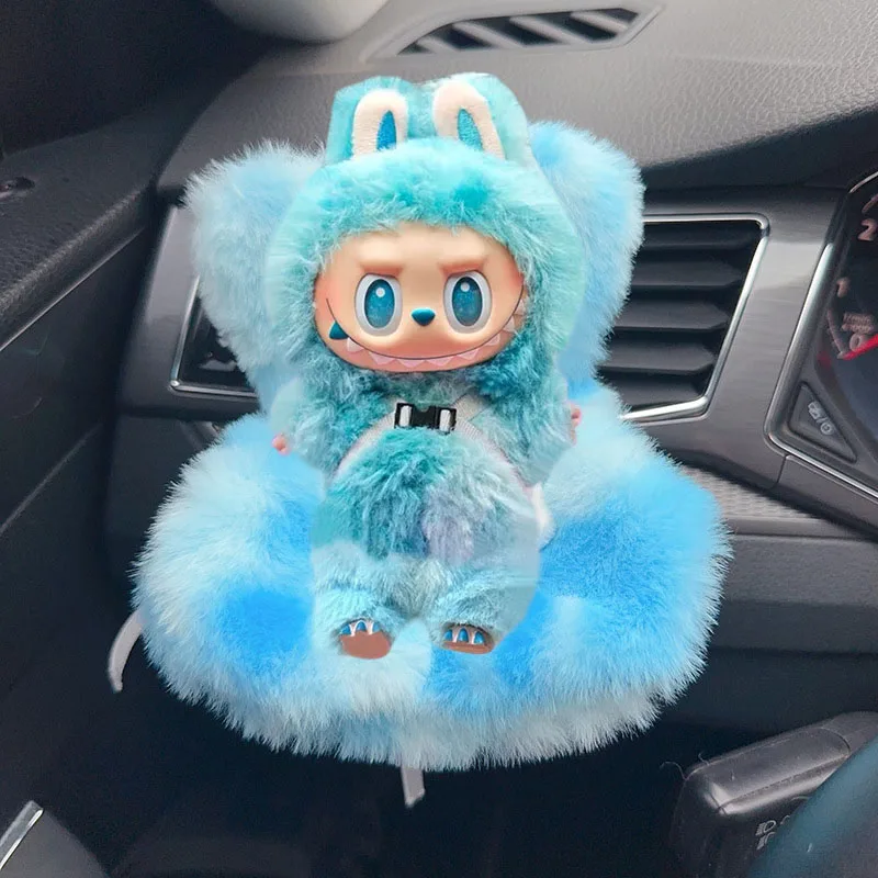 

17 см Labubu автомобильное кукольное безопасное сиденье для Labubu мультяшное кресло модель для автомобильного сиденья розетка декор для куклы Labubu интерьер автомобиля Стайлинг