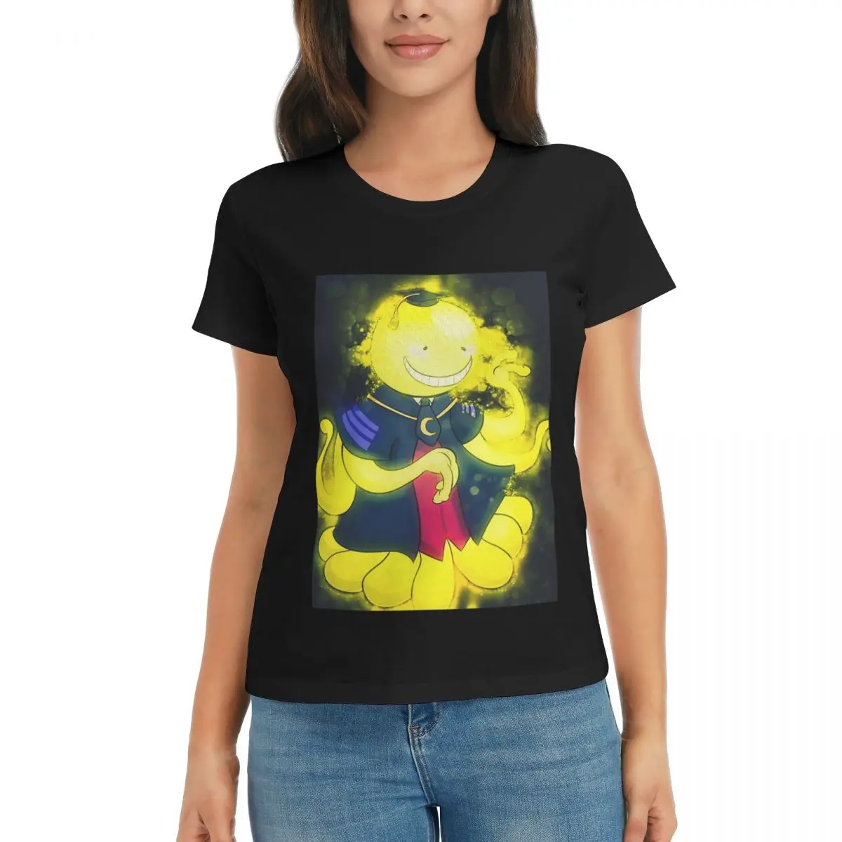 Camiseta para mujer Assassination Classroom Octopus Koro Sensei, camisetas de manga corta de verano, camisetas con cuello redondo, ropa, Tops, ropa de calle