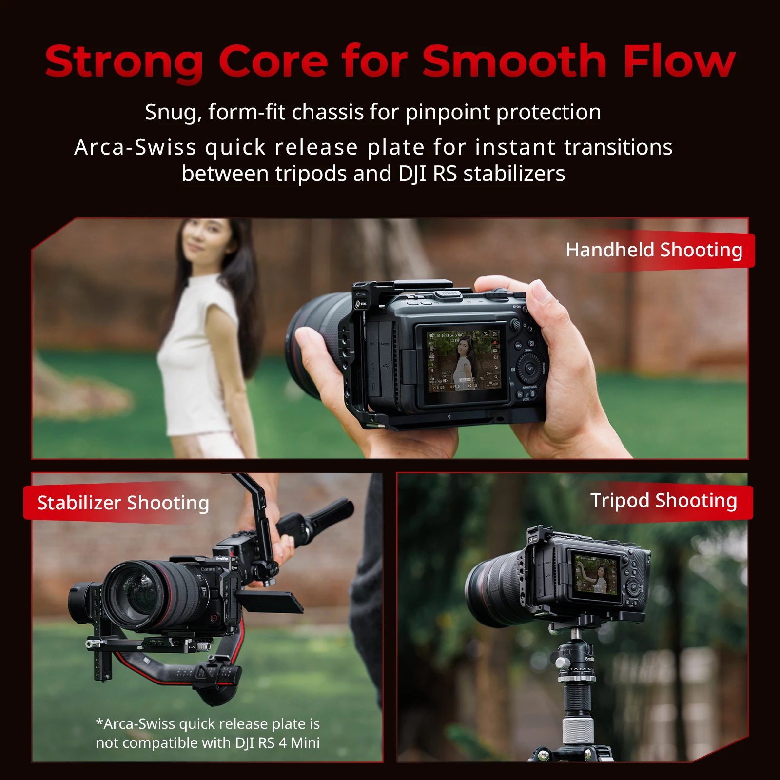 SmallRig R6 V "HawkLock" Schnellwechselkäfig für Canon EOS R6 V mit Arca-Swiss Schnellwechselplatte mit Cold Shoe -6372 – Detail 4