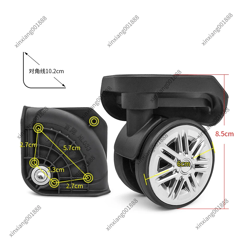 For Baixiang Luggage Wheel Replacement NL033 Universal Silent Wheel Trolley Suitcase Spare Parts Travel Caster Repair