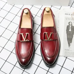 New Fashion Brand Men Lefu Leather Shoes European Style Letter Buckle Fashion Classic Sizes 38-48 Men Style
