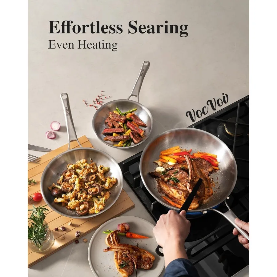 Stainless Steel Cookware Set for Home Kitchen 10Piece InductionCompatible Pots and Pans Set with Frying Pan Saucepans Saute Pan