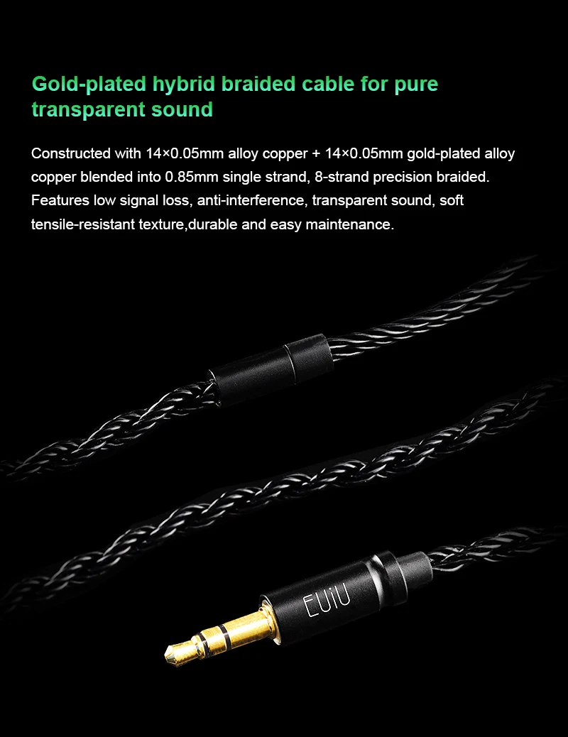 EUIU UI-05 Koaxialer Dual-Dynamic-Driver Hybrid IEM mit abnehmbarem 0,78-mm-2-Pin-Kabelsystem – Detail 6