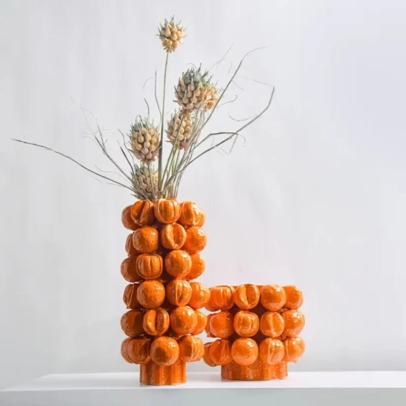 Modern and unique Art Deco, ceramic vase tabletop, wedding and home decoration, salon decoration, and gift decoration