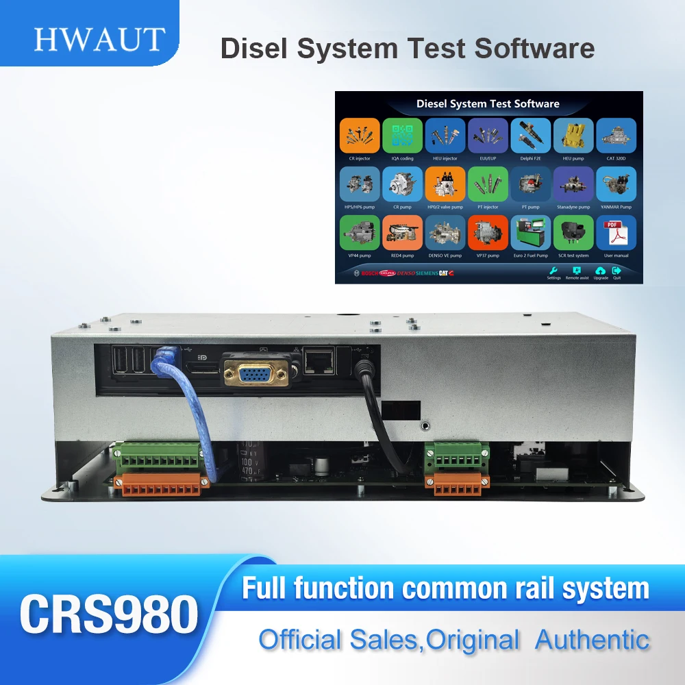 CRS980 IQA QR Common Rail Injector Pump Control Software Tester For Bosch Denso Delphi EUI EUP HEU CAT320D 336E X15 HPI QSK60