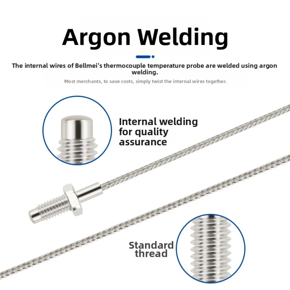 

Датчик термопары K-типа с зондом из нержавеющей стали для точной температурной системы отопления, пластиковой техники, автоматизации
