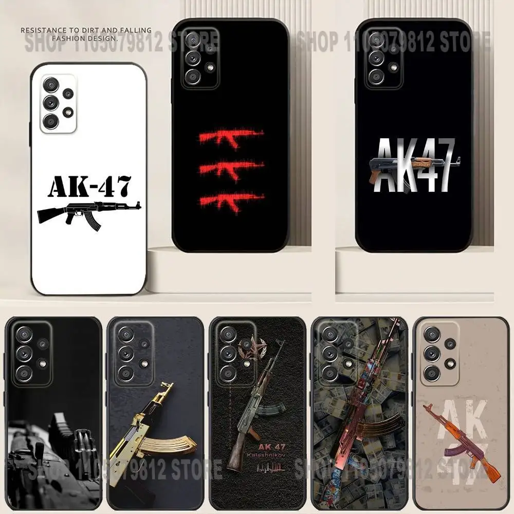 เคสโทรศัพท์ A-Ak-47 King of Guns สำหรับ Samsung S24,21,22,23,30,Ultra,20,Plus,Note,10,9 เคสซิลิโคนนิ่มสีดำ