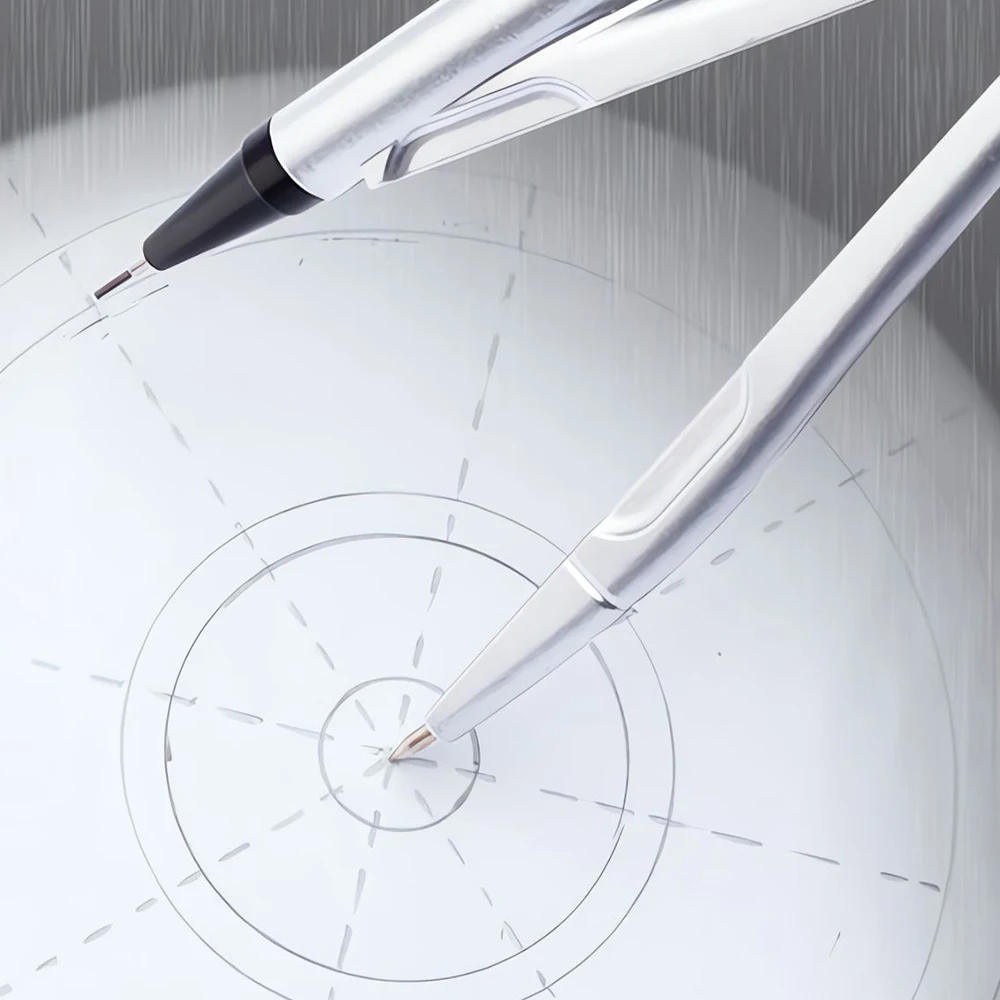 M&G Silver Grey Metal Compass Set Circle Gauge with Lead Core for Exam Drawing School Stationery