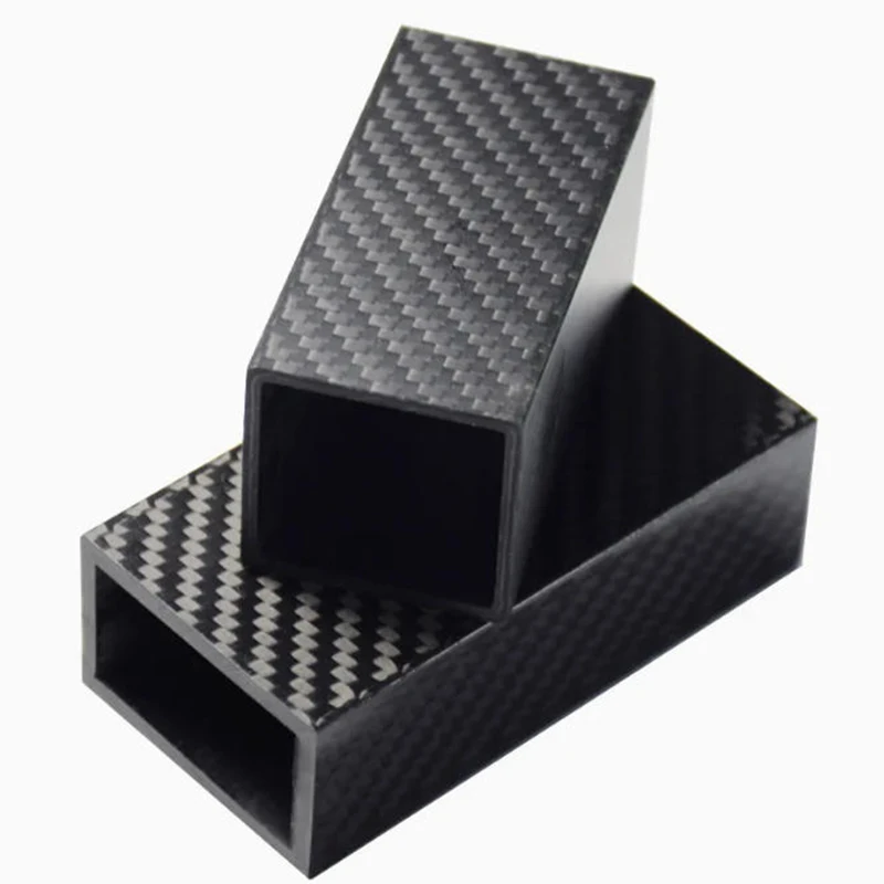 Customized Carbon Fiber Reinforced PEEK Composites Sheet Square Tube with Textured Carbon Fiber Decoration
