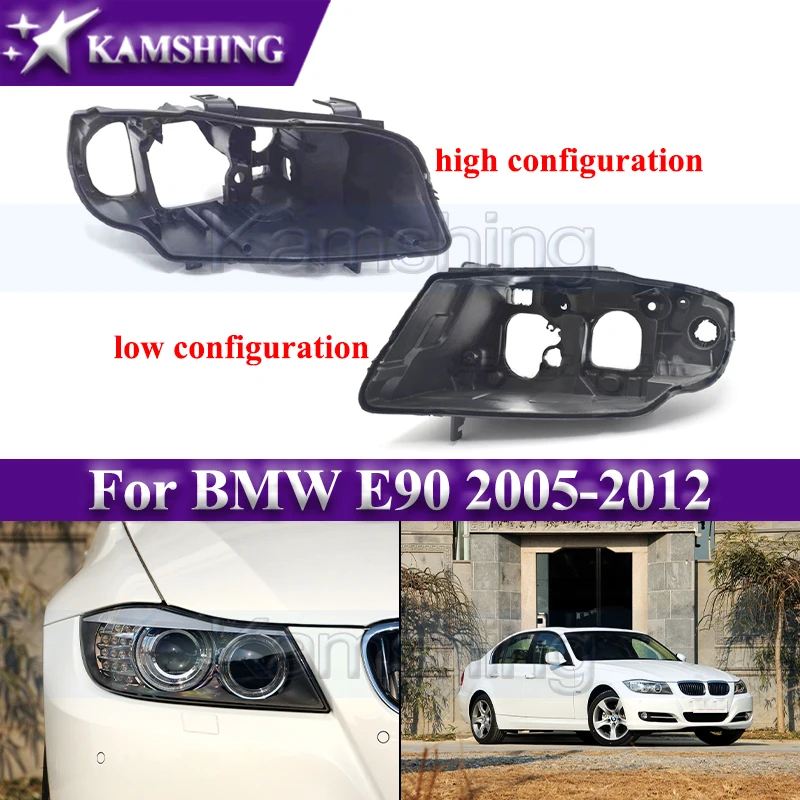 

Kamshing Front Headlight Base Cover For BMW E90 2005-2012 Head Light Back Lid Head Lamp Rear Shell Headlight Cap