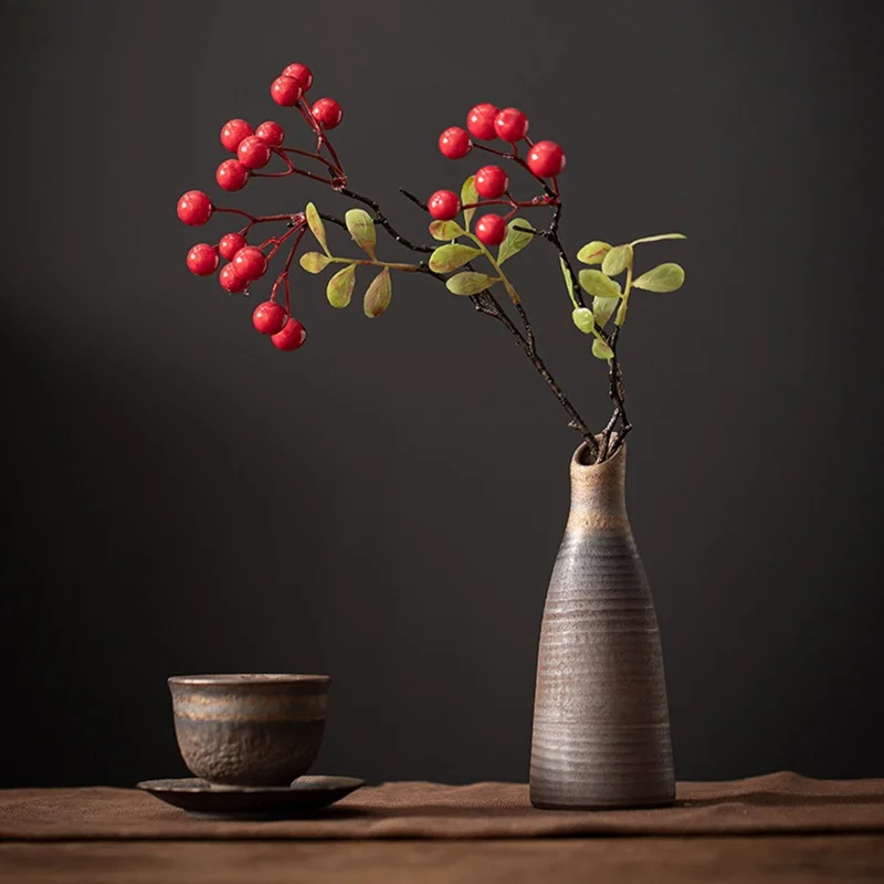 Rustic Ceramic Vase Handmade Flower Arrangement Home Decor Gift Box