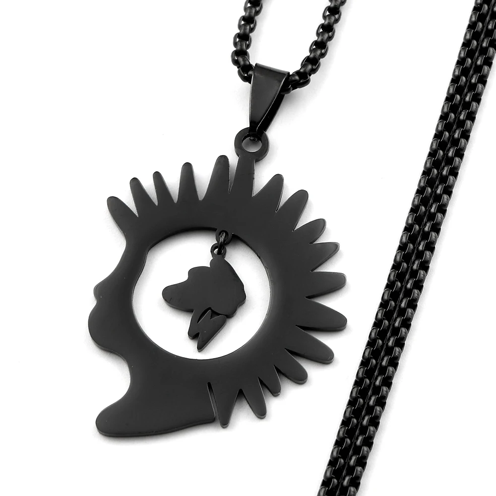 Herren Old Punk Stachelhaar-Mohawk-Halskette aus Edelstahl, Brainstorming Mohican Hahnenkamm Kunst Party Halskette Schmuck – Detail 5