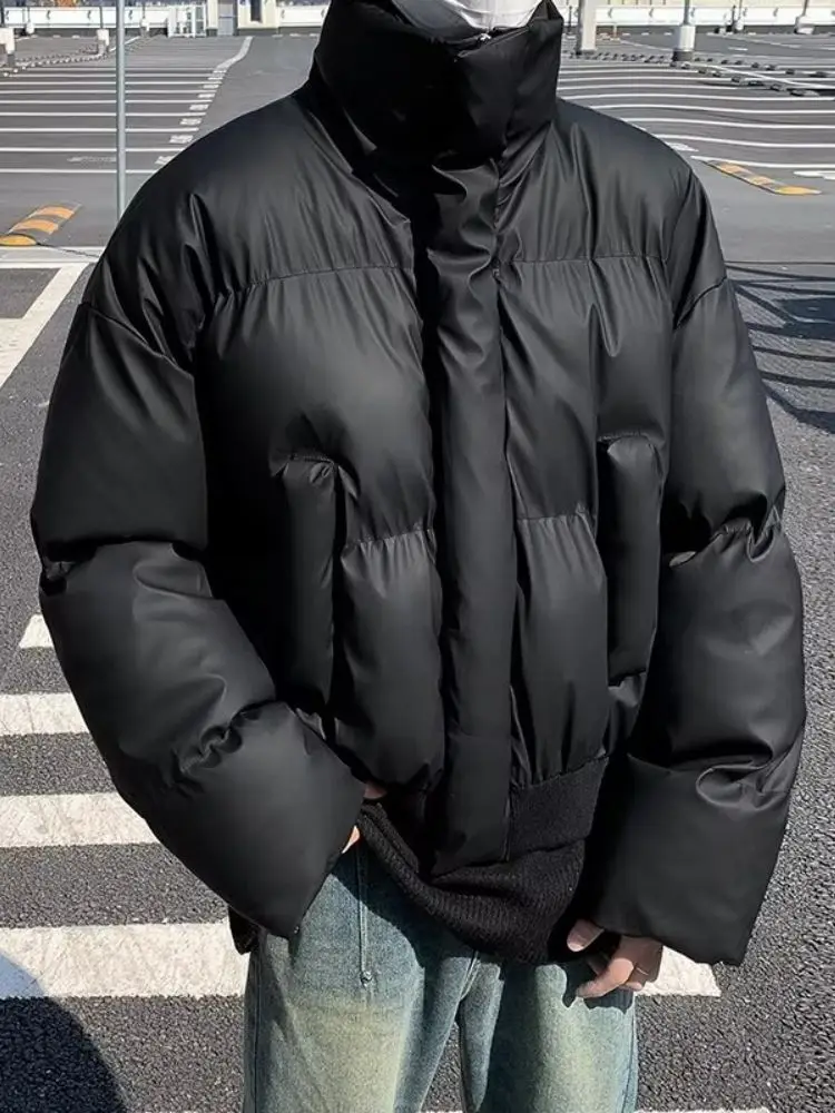 

Men's Lightweight Thiened Warm down Cotton Jaet Winter Faion Brand Sli Trendy Casual Loose Fit Zipper Closure Coat