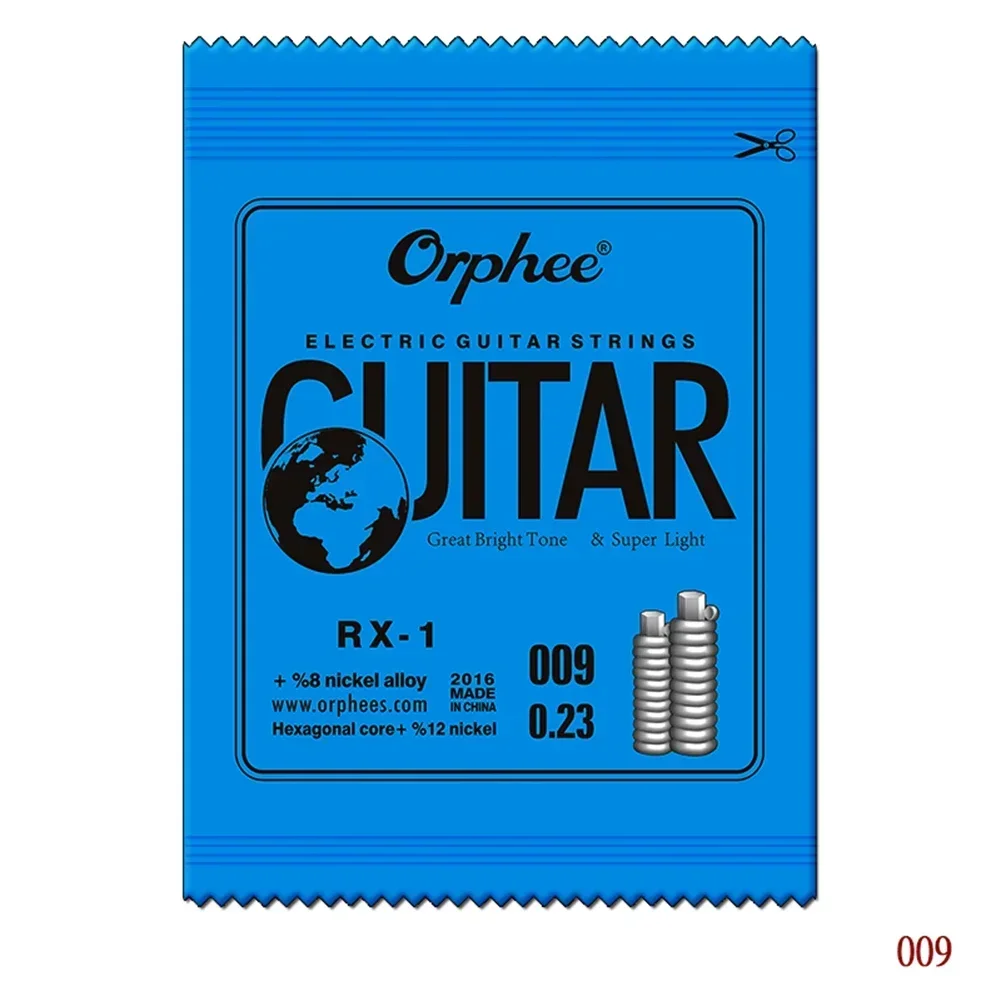 Orphee Single Guitar Strings Replacement For Electric Guitar Extra Light- (9-42) RX15 Nickel Alloy Super Light Tension