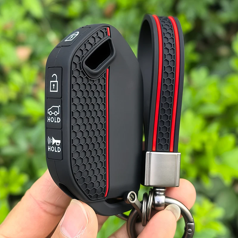 4+1 Tasten Silikon-Autoschlüsselhülle für Kia EV9 K3 K5 Carnival Picanto GT Line Sorento MQ4 KA4 Autoschlüssel-Etui Schlüsselhalter Schlüsselabdeckung Keyless