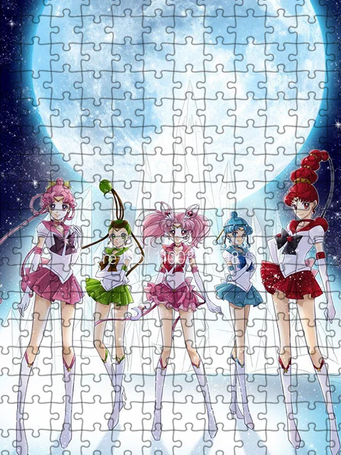 Sailor Moon Puzzles für Erwachsene und Kinder, pädagogisches Dekompressionsspielzeug, DIY 300/500/1000 Teile, lustiges Spiel, Kindergeschenk