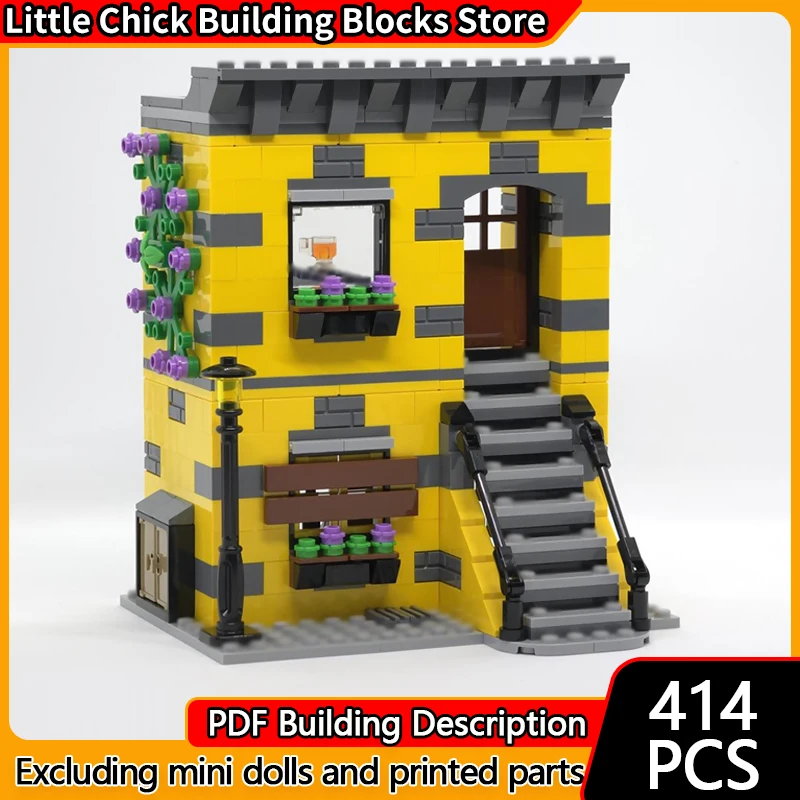 

City Street View Model MOC Building Bricks Townhouse Residential Modular Technology Children Holiday Gifts Assemble Toys Suit