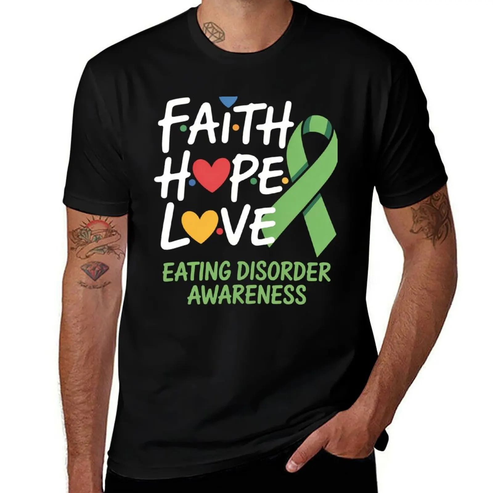 

Faith Hope Love Eating Disorder Awareness T-Shirt man t shirt new edition anime t shirts oversized t shirts for men