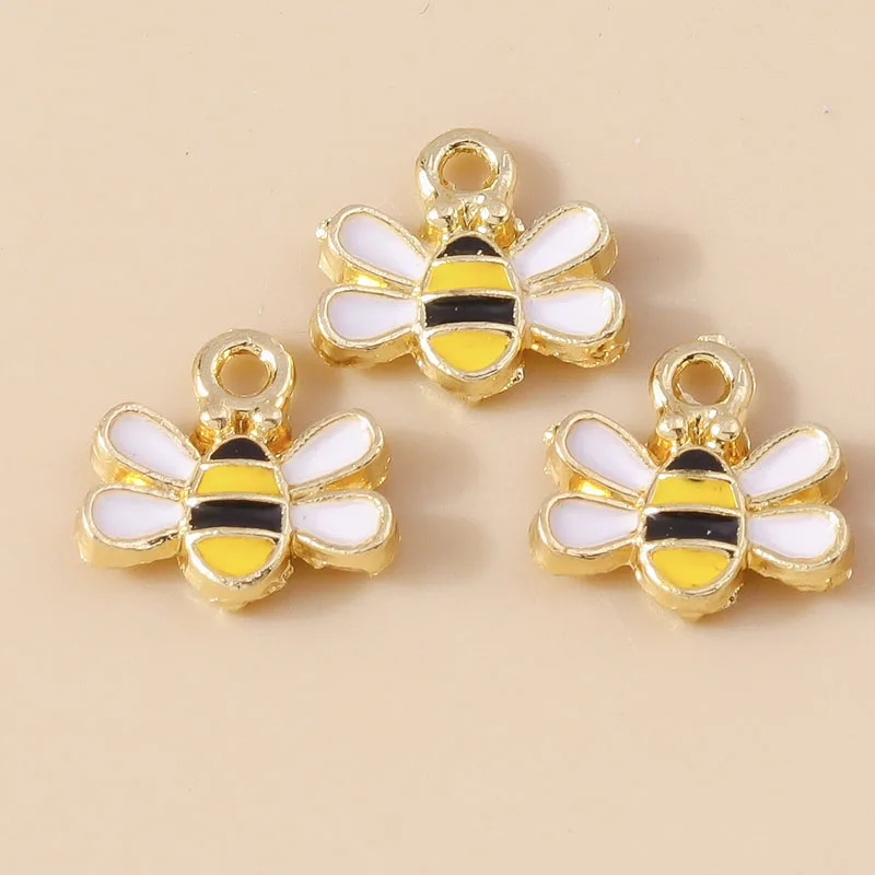 Leslie 20 Stück Emaille-Anhänger, 15 x 19 mm, niedliche Honigbienen-Anhänger für die Schmuckherstellung, Damen-Ohrringe, Armband, Halskette, DIY – Detail 14