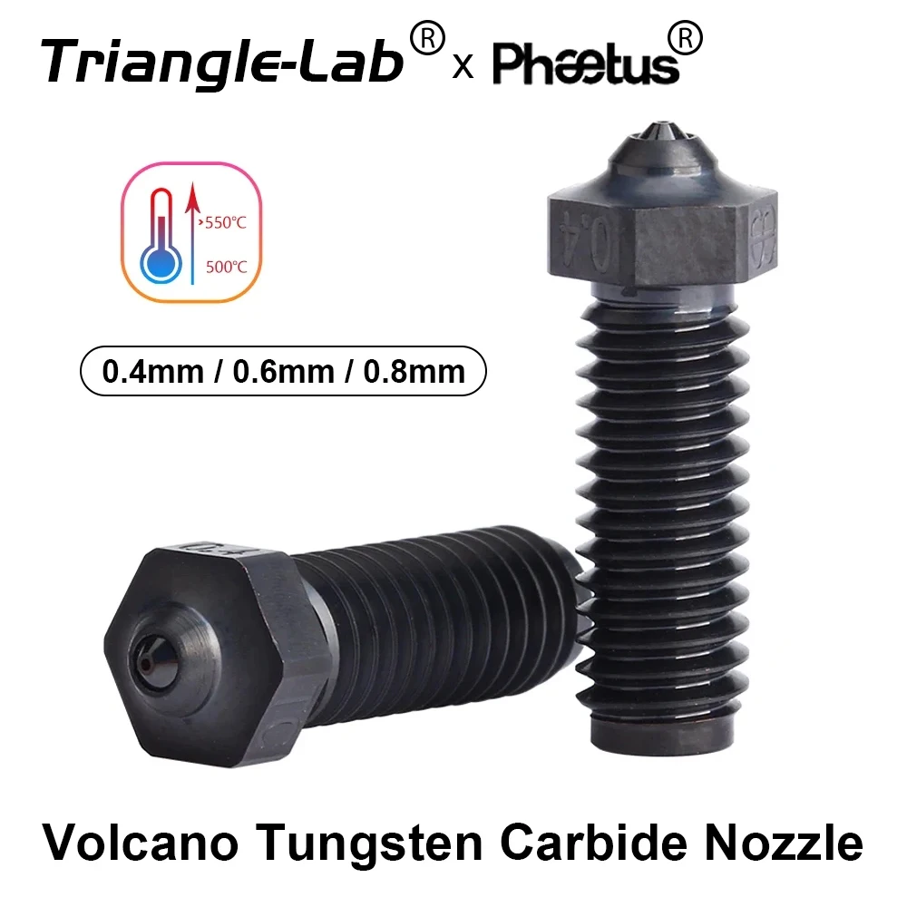 C Trianglelab Phaetus collaboration Tungsten Carbide Nozzle volcano Super Wear-Resistance DLC coating for rapido hotend UHF