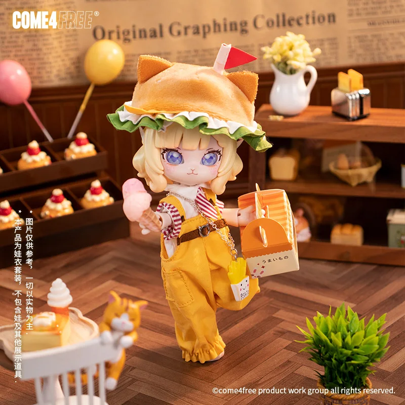 

COME4FREE 12-Point BJD Doll Clothing Set Dessert Series Zhizhi Miaobao Bun Doll Dress-Up Accessories for Collectible Figures