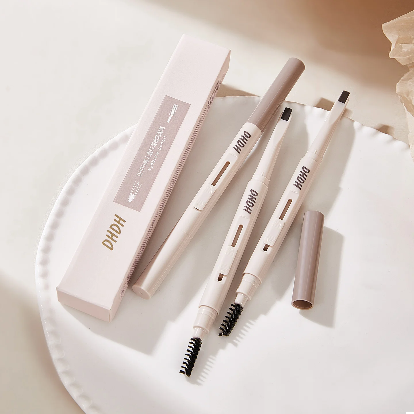 Waterproof Eyebrow Pencil For Beginner, Thin Push-core Extremely Fine Double-headed Eyebrow Pencil, Durable And Long Lasting