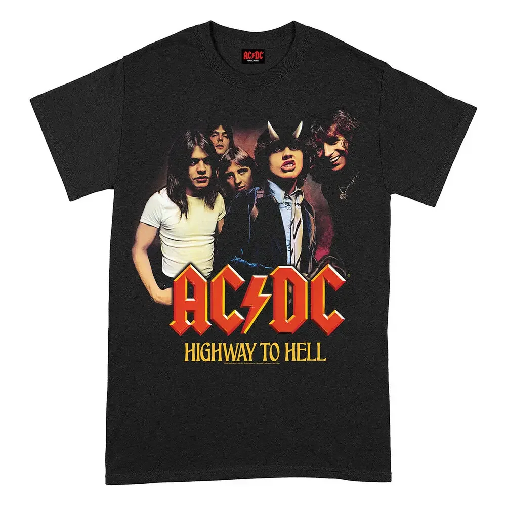 T-Shirt Highway To Hell  Band Official Black New   High Quality 100%Cotton Short Sleeve