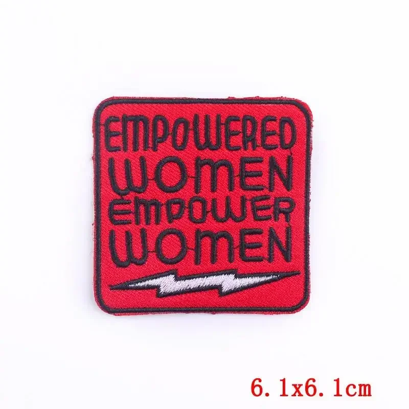 Embroidered Patch Iron On Patches for Clothing Pocket Short sentence Clothes Stickers Fabric Sewing Thermal Adhesive Applique