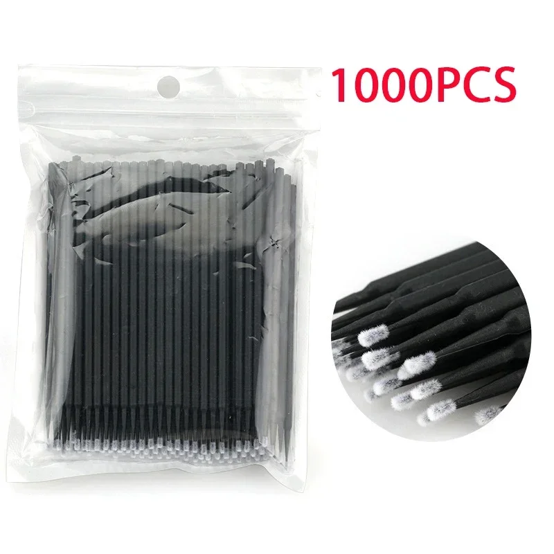 500/1000PCS Wimperborstels Wattenstaafje Micro Individuele Wimpers Microbrush Verwijderen Schoonmaken Lash Extensions Meubi