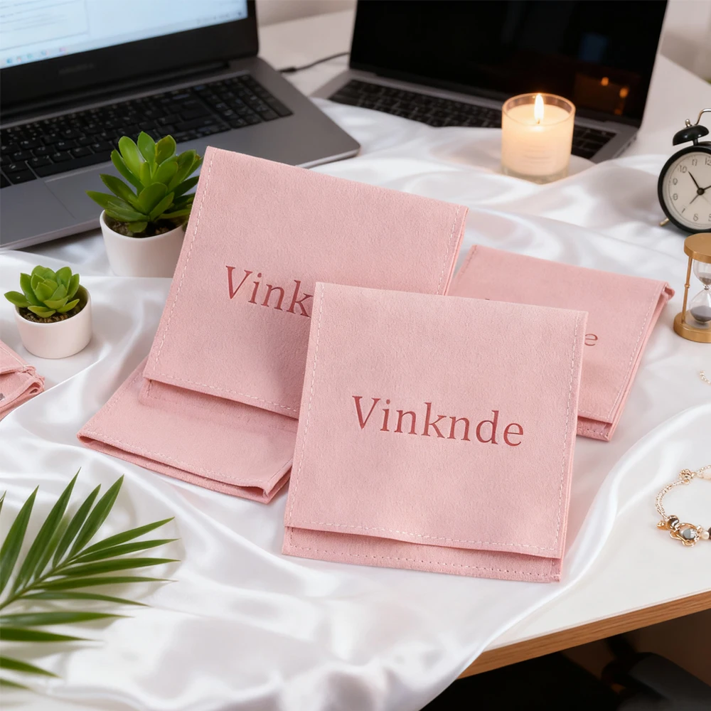 

100Pcs Custom Logo Microfiber Velvet Jewelry Organizer Packing Pouch 4x4'' Small Wedding Favor Earrings Candy Gift Bag Wholesale