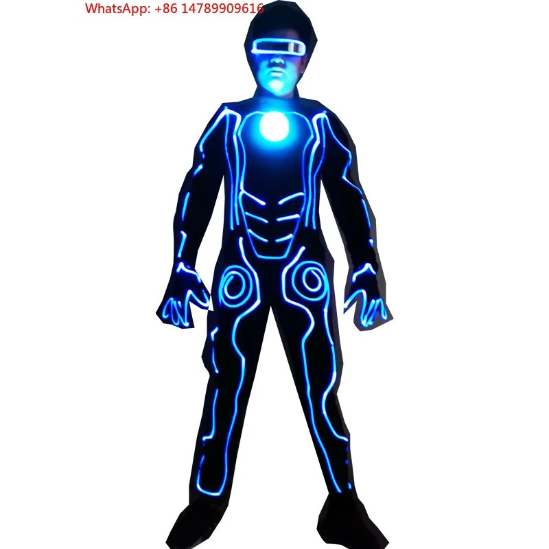 Traje de robot LED luminoso, ropa de robot LED luminoso para escenario, fiesta, trajes de robot LED para baile, ropa de robot personalizada y genial.