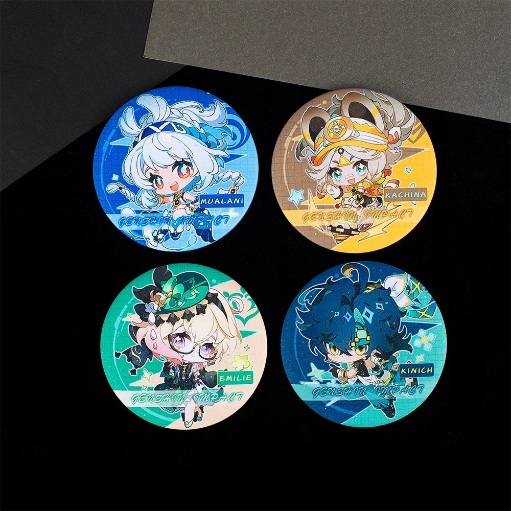 

Anime Genshin Impact Cosplay Exquisite Glitter Badge 75mm Cute Brooch Backpack Pendant Decoration Souvenir Xmas Birthday Gift