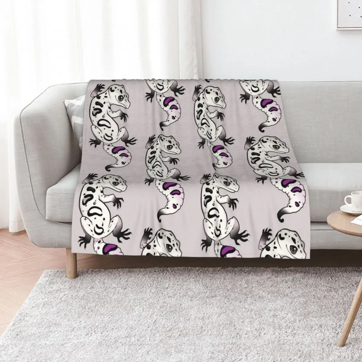 Asexual Pride Leopard Gecko Throw Blanket Elegant Warm Throw Blanket for Hotel Home